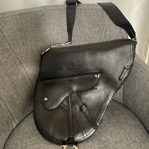 Dior Saddle Black Leather Bag